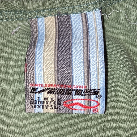 Olive Green Vans Flower “Surf and Skate” Top Size Small - Picture 4 of 5